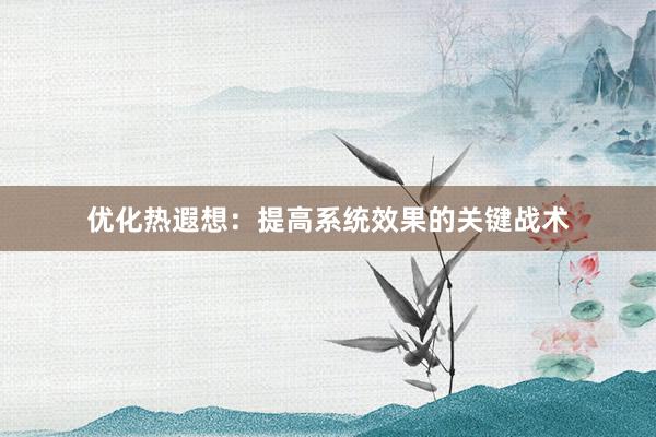 优化热遐想：提高系统效果的关键战术